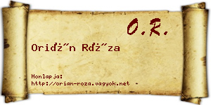 Orián Róza névjegykártya